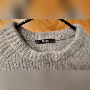 Quince Mongolian Cashmere Fisherman Crewneck Sweater - Size M